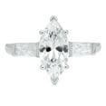 thumbnail image 1 of 2 ct Marquise Cut Moissanite 3 Stone 14K White Gold Womens Engagement Ring, 1 of 5