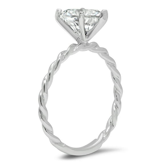2 ct Marquise Cut Moissanite Solitaire Engagement Ring for Women in 18K White Gold
