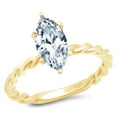 thumbnail image 1 of 2 ct Marquise Cut Natural Aquamarine Solitaire 18K Yellow Gold Womens Engagement Ring, 1 of 4