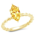 thumbnail image 1 of 2 ct Marquise Cut Natural Citrine Solitaire 14K Yellow Gold Womens Engagement Ring, 1 of 3