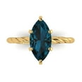 thumbnail image 1 of 2 ctw Solitaire Anniversary Ring for Women | Marquise Cut Natural London Blue Topaz | Hyperallergenic Solid 18K Yellow Gold, 1 of 5
