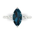thumbnail image 1 of 2 ct Marquise Cut Natural London Blue Topaz Solitaire Engagement Ring for Women in 18K White Gold, 1 of 5