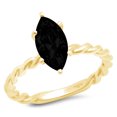 thumbnail image 1 of 2 ct Marquise Cut Natural Onyx Solitaire 14K Yellow Gold Womens Engagement Ring, 1 of 3