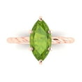 thumbnail image 1 of 2 ctw Solitaire Anniversary Ring for Women | Marquise Cut Natural Peridot | Hyperallergenic Solid 18K Rose Gold, 1 of 5