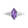thumbnail image 1 of 2 ct Marquise Cut Simulated Alexandrite 3 Stone 18K White Gold Womens Engagement Ring, 1 of 5