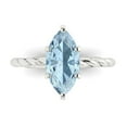 thumbnail image 1 of 2 ct Marquise Cut Simulated Blue Diamond Solitaire 18K White Gold Womens Engagement Ring, 1 of 5