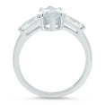 thumbnail image 1 of 2 ct Marquise Cut Simulated Blue Diamond Three-Stone Engagement Ring for Women in 18K White Gold, 1 of 2