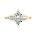 thumbnail image 1 of 2 ctw 3 Stone Anniversary Ring for Women | Marquise Cut Zirconia Diamond | Hyperallergenic Solid 18K Yellow Gold, 1 of 5