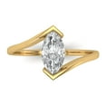 thumbnail image 1 of Clara Pucci 14K Yellow Gold Solid Gold Clear Solitaire Anniversary Ring for Women - 2 cttw Marquise Cut, 1 of 7