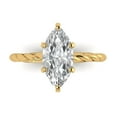 thumbnail image 1 of Clara Pucci 14K Yellow Gold Solid Gold Clear Solitaire Anniversary Ring for Women - 2 cttw Marquise Cut, 1 of 7