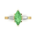 thumbnail image 1 of 2 ctw 3 Stone Anniversary Ring for Women | Marquise Cut Simulated Green Diamond | Hyperallergenic Solid 14K Yellow Gold, 1 of 5