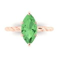 thumbnail image 1 of Clara Pucci 14K Rose Gold Solid Gold Green Solitaire Anniversary Ring for Women - 2 cttw Marquise Cut, 1 of 7