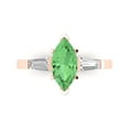 thumbnail image 1 of 2 ct Marquise Cut Simulated Green Diamond Three-Stone Engagement Ring for Women in 18K Rose Gold, 1 of 5