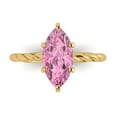 thumbnail image 1 of Clara Pucci 14K Yellow Gold Solid Gold Pink Solitaire Anniversary Ring for Women - 2 cttw Marquise Cut, 1 of 7