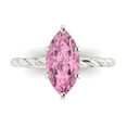 thumbnail image 1 of Clara Pucci 14K White Gold 2ct Pink Solitaire Ring for Women, 1 of 7