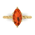 thumbnail image 1 of Clara Pucci 14K Yellow Gold Solid Gold Red Solitaire Anniversary Ring for Women - 2 cttw Marquise Cut, 1 of 7