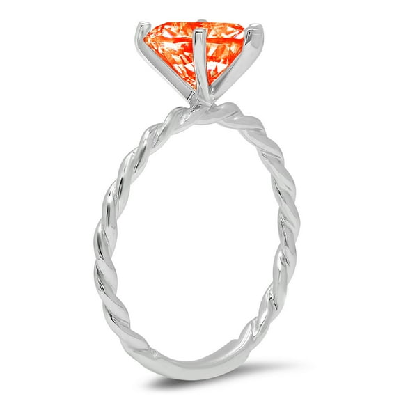 2 ct Marquise Cut Simulated Red Diamond Solitaire Engagement Ring for Women in 18K White Gold