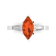 thumbnail image 1 of Clara Pucci 14K White Gold 2ct Red Three-Stone Ring for Women, 1 of 7