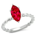 thumbnail image 1 of 2 ct Marquise Cut Simulated Ruby Solitaire 18K White Gold Womens Engagement Ring, 1 of 3