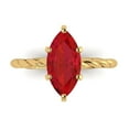 thumbnail image 1 of 2 ctw Solitaire Anniversary Ring for Women | Marquise Cut Simulated Ruby | Hyperallergenic Solid 18K Yellow Gold, 1 of 5