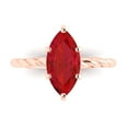 thumbnail image 1 of Clara Pucci 14K Rose Gold 2ct Ruby Solitaire Ring for Women, 1 of 7
