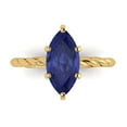 thumbnail image 1 of 2 ct Marquise Cut Simulated Tanzanite Solitaire 14K Yellow Gold Womens Engagement Ring, 1 of 5