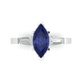 thumbnail image 1 of Clara Pucci 14K White Gold 2ct Tanzanite Three-Stone Ring for Women, 1 of 7