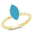 thumbnail image 1 of 2 ct Marquise Cut Simulated Turquoise Solitaire 14K Yellow Gold Womens Engagement Ring, 1 of 4