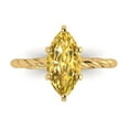 thumbnail image 1 of Clara Pucci 14K Yellow Gold Solid Gold Yellow Solitaire Anniversary Ring for Women - 2 cttw Marquise Cut, 1 of 7