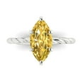 thumbnail image 1 of 2 ctw Solitaire Anniversary Ring for Women | Marquise Cut Simulated Yellow Diamond | Hyperallergenic Solid 18K White Gold, 1 of 5