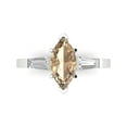 thumbnail image 1 of 2 ct Marquise Cut Yellow Moissanite 3 Stone 14K White Gold Womens Engagement Ring, 1 of 5