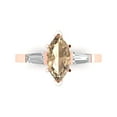 thumbnail image 1 of 2 ct Marquise Cut Yellow Moissanite 3 Stone 18K Rose Gold Womens Engagement Ring, 1 of 5