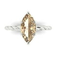 thumbnail image 1 of 2 ct Marquise Cut Yellow Moissanite Solitaire 18K White Gold Womens Engagement Ring, 1 of 6