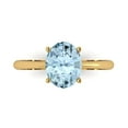thumbnail image 1 of Solitaire Engagement Ring for Women - 2ct Natural Aquamarine in 14K Yellow Gold Promise Ring, 1 of 5