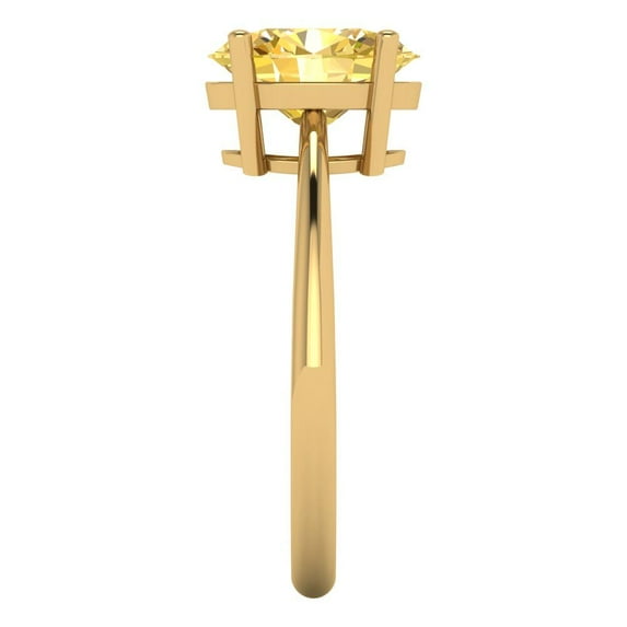 2 ct Oval Cut Natural Citrine Solitaire 14K Yellow Gold Womens Engagement Ring