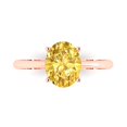 thumbnail image 1 of 2 ct Oval Cut Natural Citrine Solitaire 18K Rose Gold Womens Engagement Ring, 1 of 5