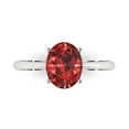 thumbnail image 1 of Clara Pucci 14K White Gold Solid Gold Garnet Solitaire Anniversary Ring for Women - 2 cttw Oval Cut, 1 of 7