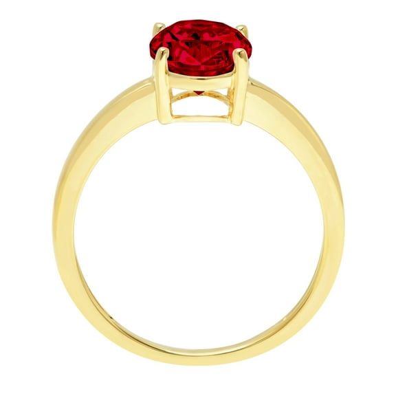 2 ct Oval Cut Natural Garnet Solitaire Engagement Ring for Women in 18K Yellow Gold