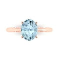 thumbnail image 1 of 2 ct Oval Cut Natural Swiss Blue Topaz Solitaire 18K Rose Gold Womens Engagement Ring, 1 of 5