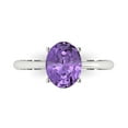 thumbnail image 1 of 2 ct Oval Cut Simulated Alexandrite Solitaire 18K White Gold Womens Engagement Ring, 1 of 5