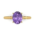 thumbnail image 1 of 2 ct Oval Cut Simulated Alexandrite Solitaire 18K Yellow Gold Womens Engagement Ring, 1 of 5
