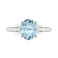 thumbnail image 1 of 2 ctw Solitaire Anniversary Ring for Women | Oval Cut Simulated Blue Diamond | Hyperallergenic Solid 18K White Gold, 1 of 5