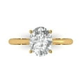 thumbnail image 1 of 2 ctw Solitaire Anniversary Ring for Women | Oval Cut Zirconia Diamond | Hyperallergenic Solid 18K Yellow Gold, 1 of 5