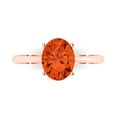 thumbnail image 1 of 2 ct Oval Cut Simulated Red Diamond Solitaire Engagement Ring for Women in 18K Rose Gold, 1 of 5