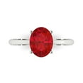 thumbnail image 1 of 2 ctw Solitaire Anniversary Ring for Women | Oval Cut Simulated Ruby | Hyperallergenic Solid 18K White Gold, 1 of 5
