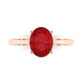 thumbnail image 1 of Clara Pucci 14K Rose Gold 2ct Ruby Solitaire Ring for Women, 1 of 7
