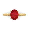 thumbnail image 1 of Clara Pucci 14K Yellow Gold 2ct Ruby Solitaire Ring for Women, 1 of 7