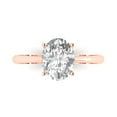 thumbnail image 1 of Clara Pucci 14K Rose Gold Solid Gold WhiteSapphire Solitaire Anniversary Ring for Women - 2 cttw Oval Cut, 1 of 7