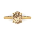 thumbnail image 1 of 2 ct Oval Cut Yellow Moissanite Solitaire 14K Yellow Gold Womens Engagement Ring, 1 of 5