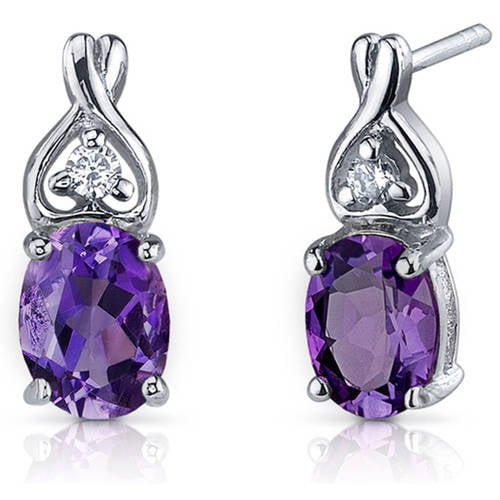 Sterling Silver Pear Amethyst Dangle Earrings - Josephs Jewelers